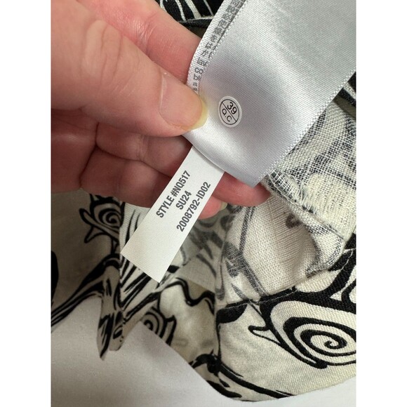 Madewell Large Boxy Cap Sleeve Shirt 100% Linen in Lighthouse Button Front EUC - Picture 11 of 13